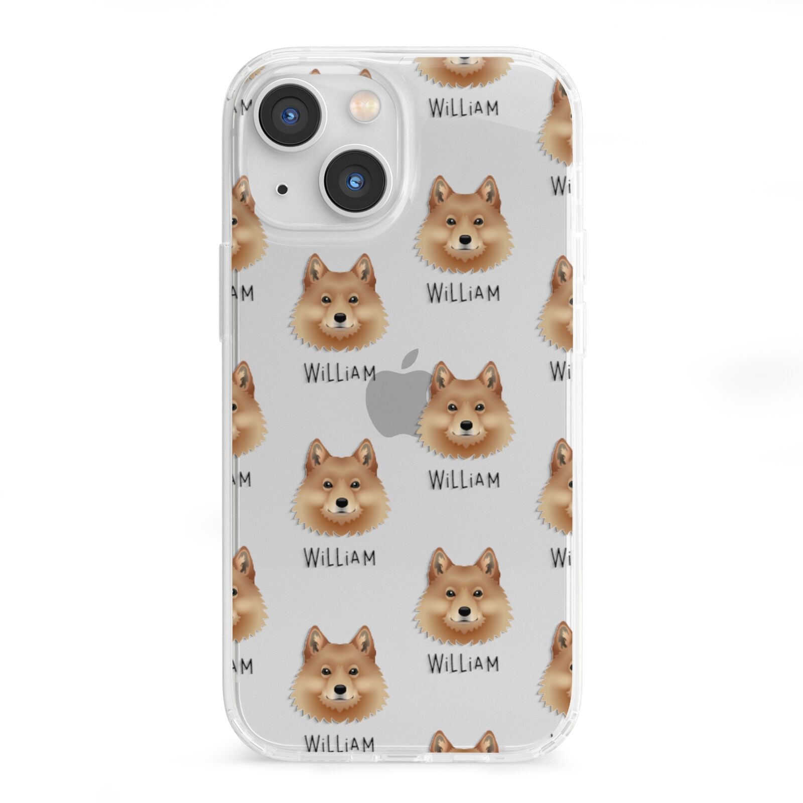 Finnish Spitz Icon with Name iPhone 13 Mini Clear Bumper Case