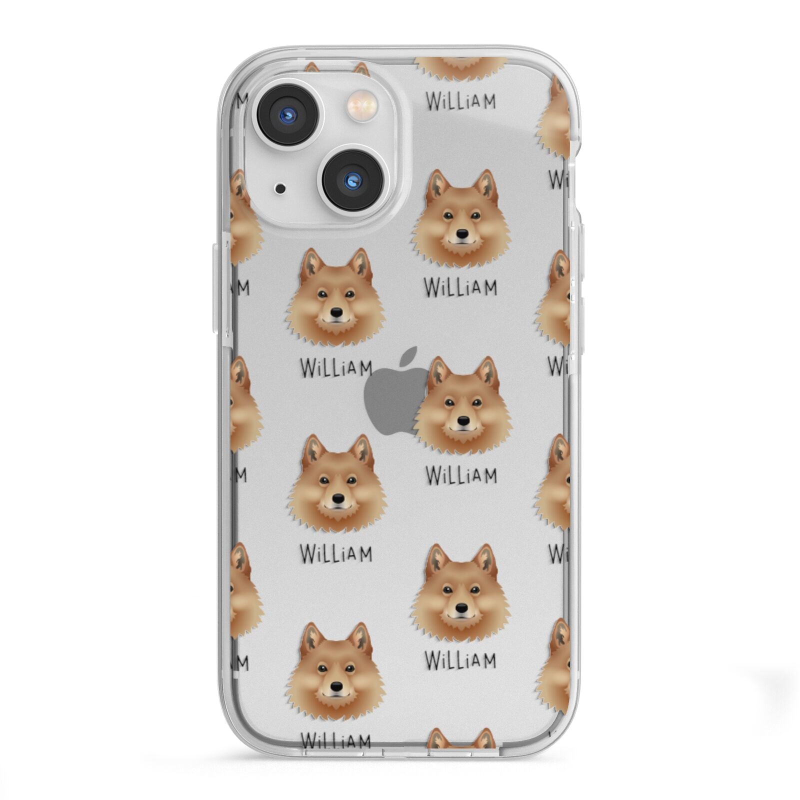 Finnish Spitz Icon with Name iPhone 13 Mini TPU Impact Case with White Edges