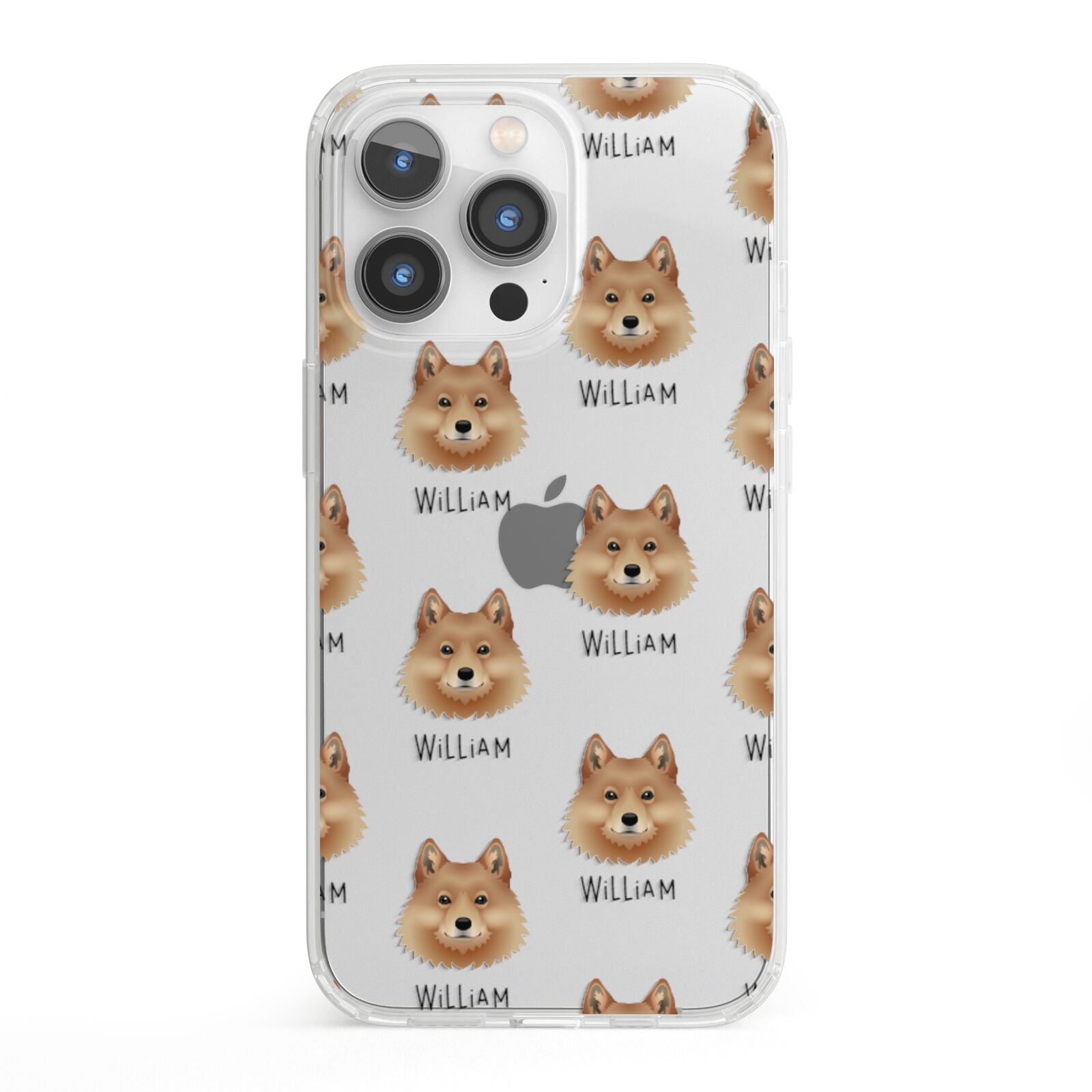 Finnish Spitz Icon with Name iPhone 13 Pro Clear Bumper Case