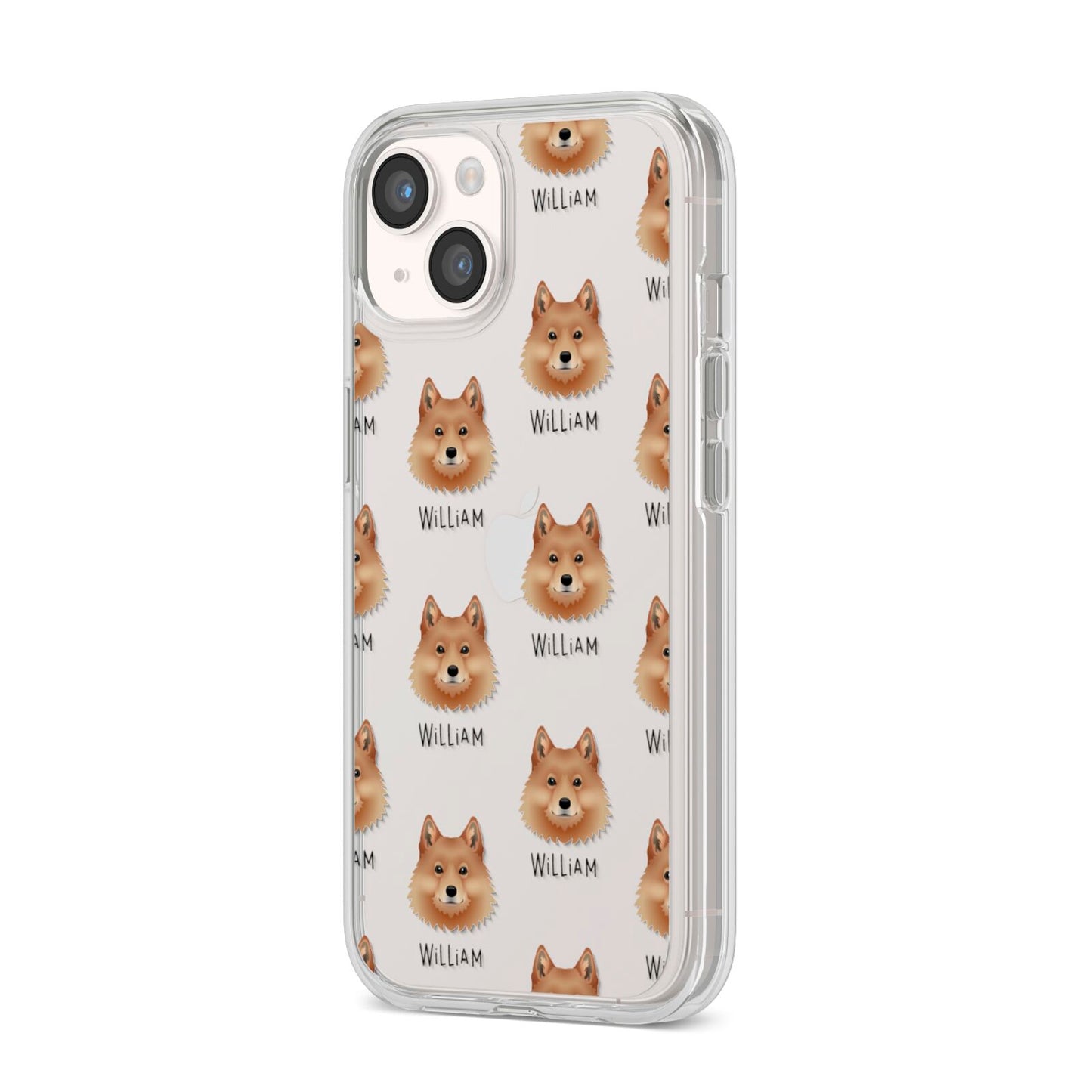 Finnish Spitz Icon with Name iPhone 14 Clear Tough Case Starlight Angled Image