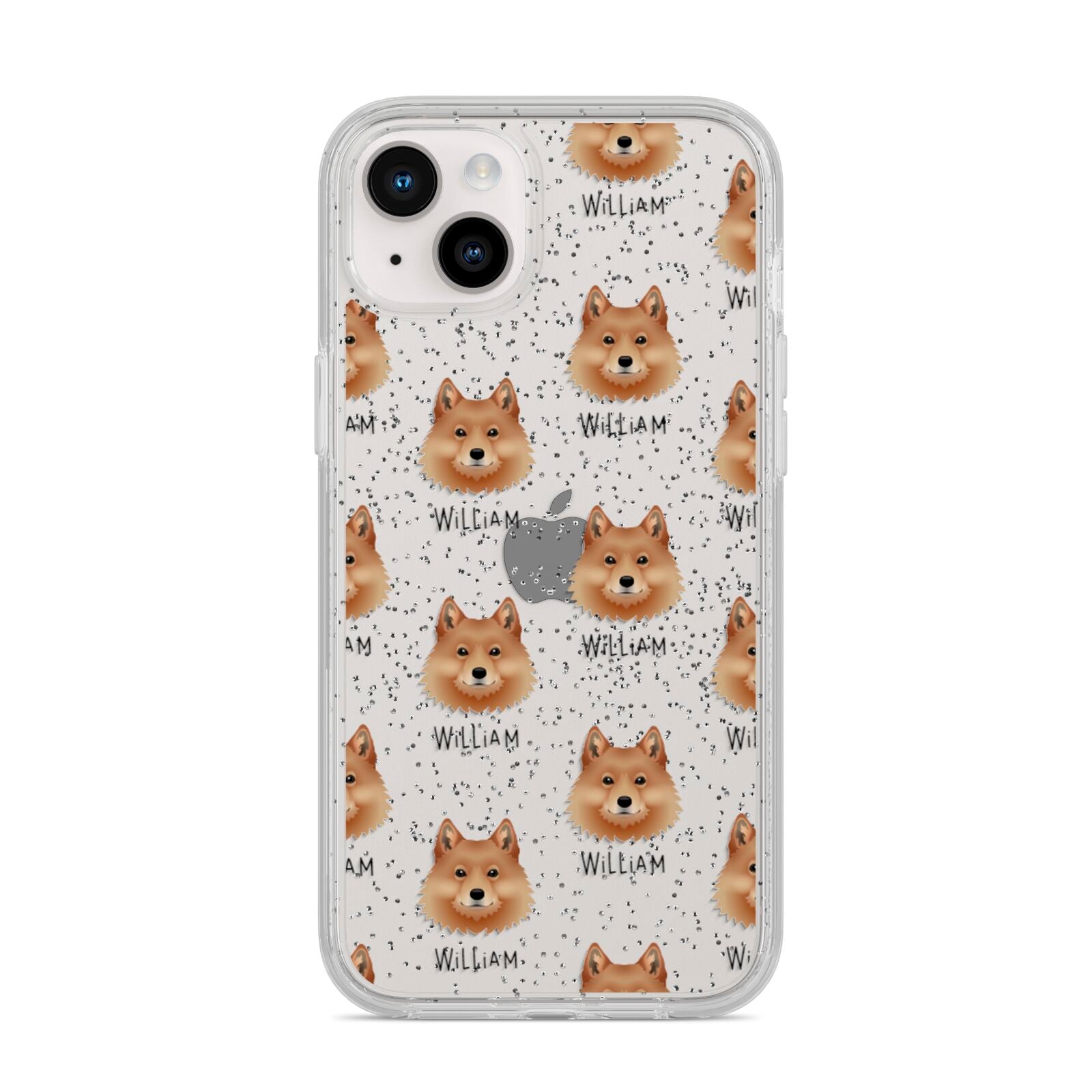 Finnish Spitz Icon with Name iPhone 14 Plus Glitter Tough Case Starlight