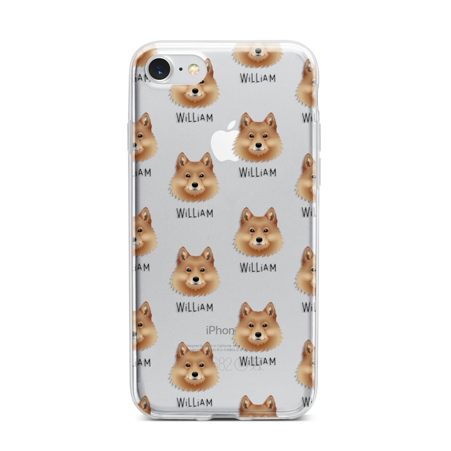 Finnish Spitz Icon with Name iPhone 7 Bumper Case on Silver iPhone