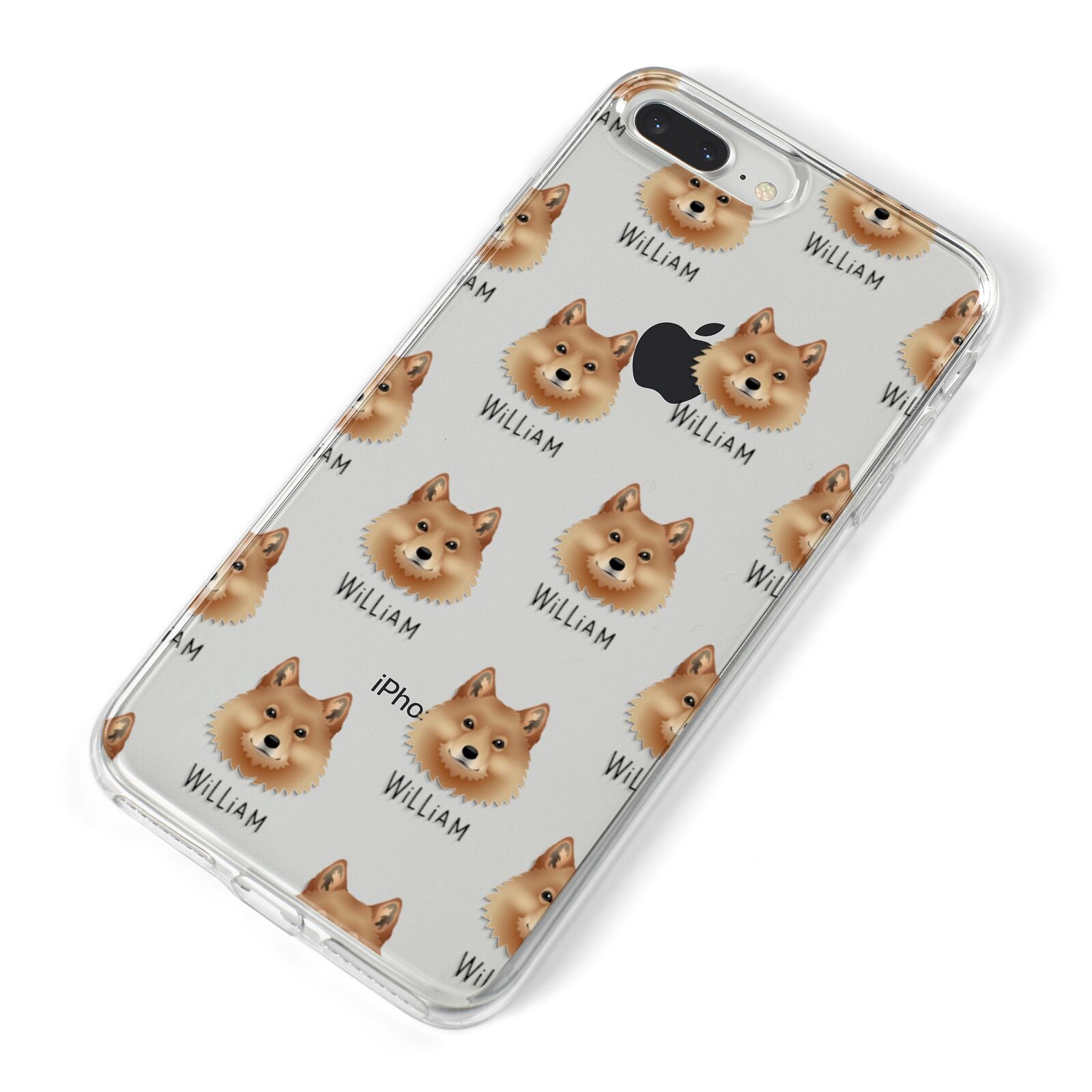 Finnish Spitz Icon with Name iPhone 8 Plus Bumper Case on Silver iPhone Alternative Image