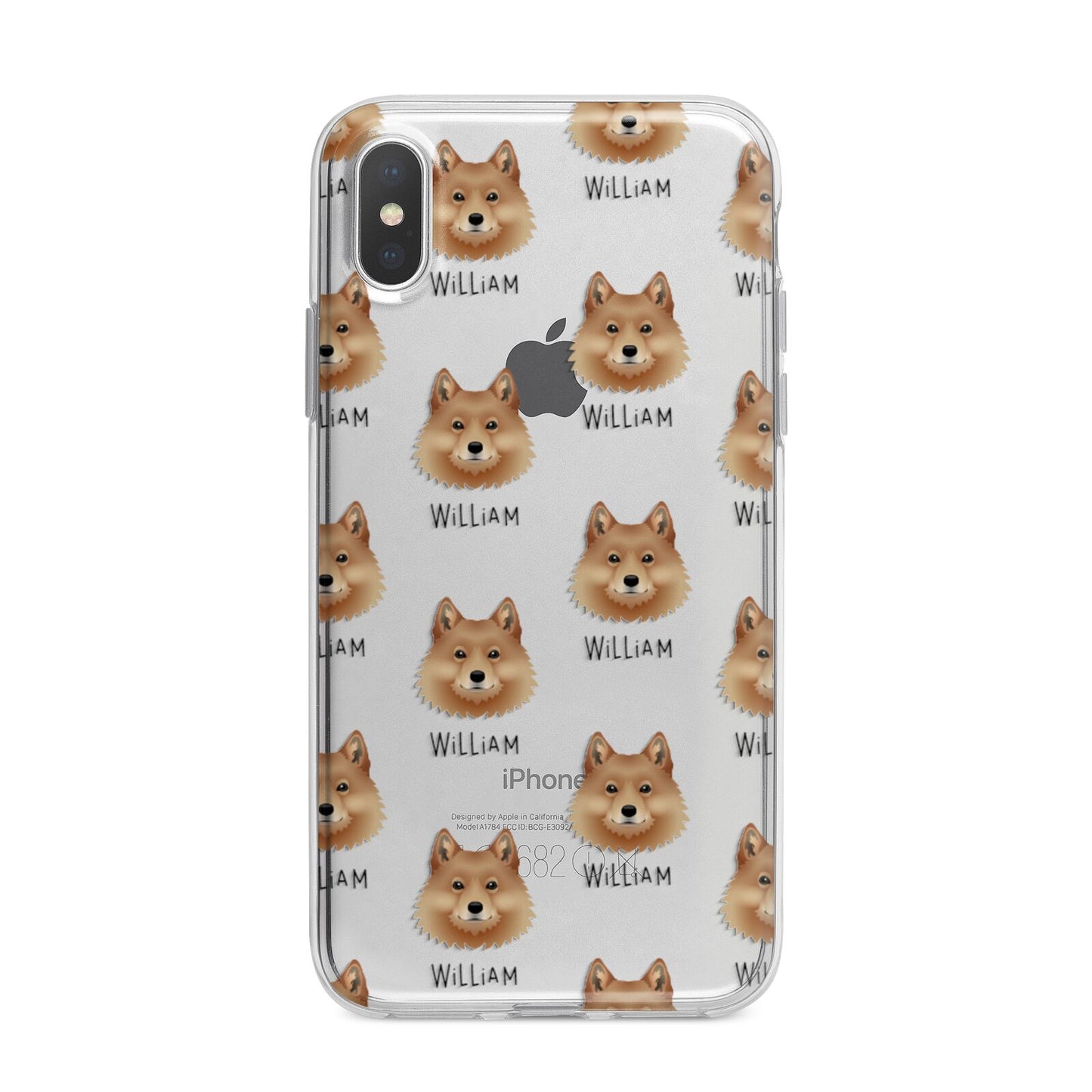 Finnish Spitz Icon with Name iPhone X Bumper Case on Silver iPhone Alternative Image 1