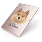 Finnish Spitz Personalised Apple iPad Case on Rose Gold iPad Side View
