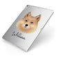 Finnish Spitz Personalised Apple iPad Case on Silver iPad Side View