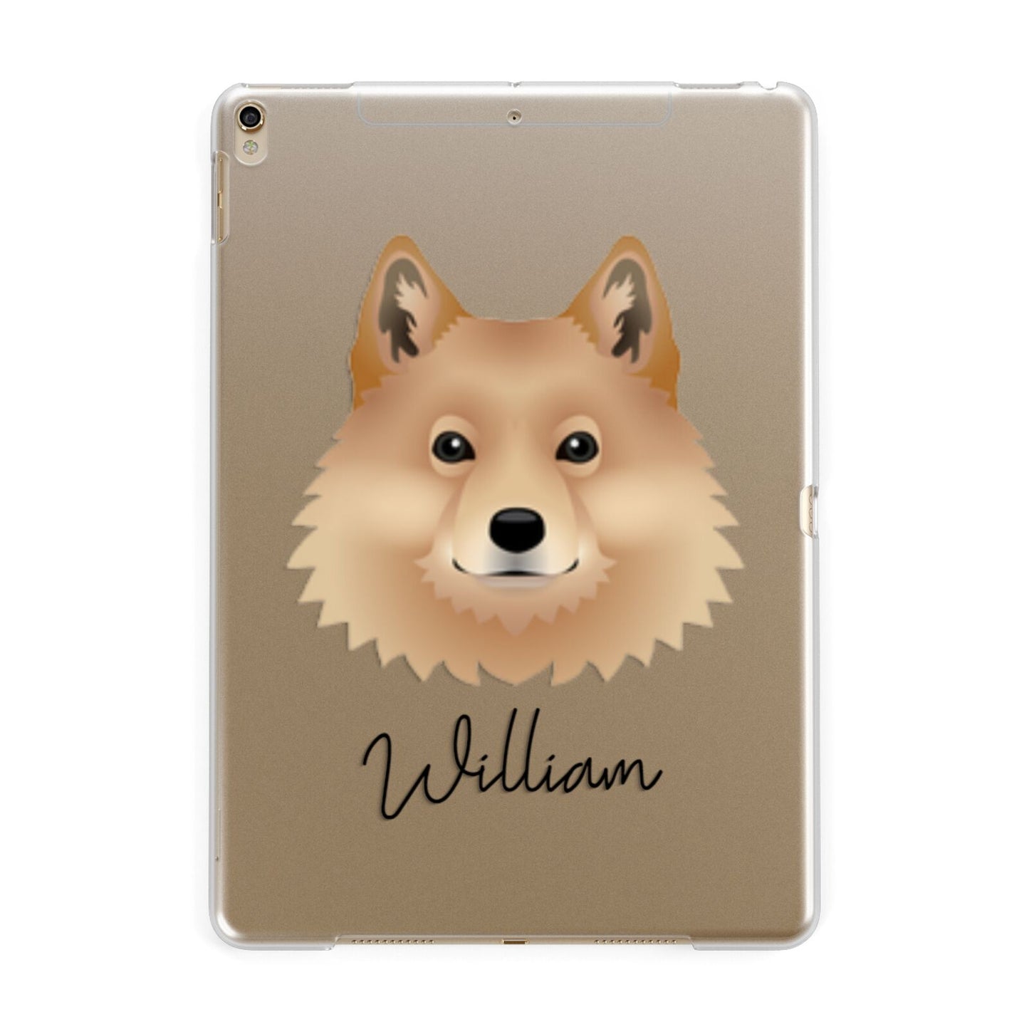 Finnish Spitz Personalised Apple iPad Gold Case
