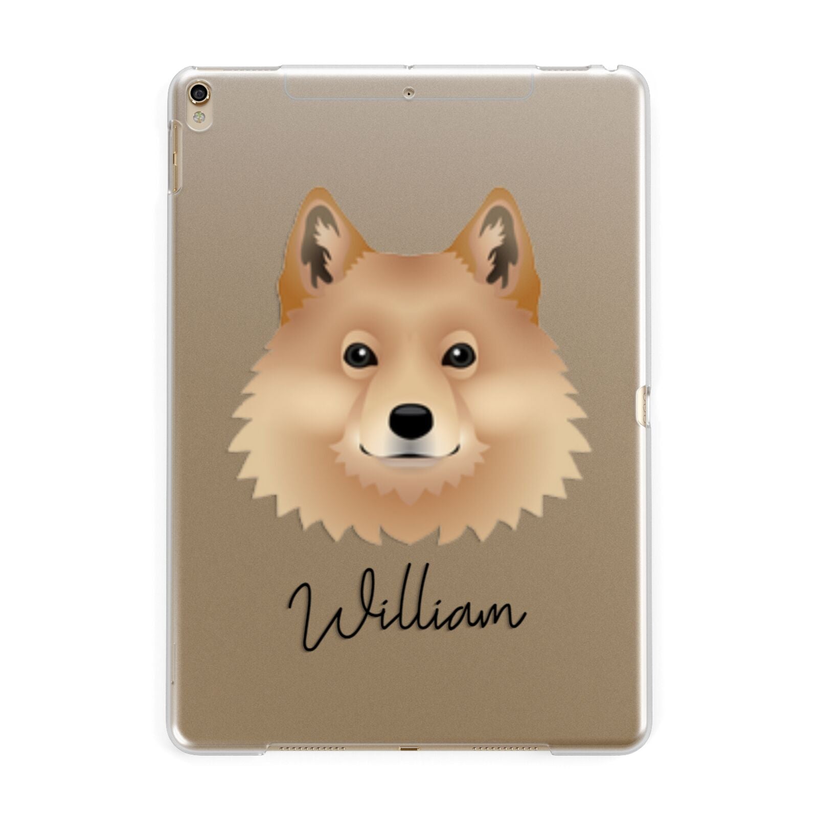 Finnish Spitz Personalised Apple iPad Gold Case