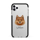 Finnish Spitz Personalised Apple iPhone 11 Pro Max in Silver with Black Impact Case