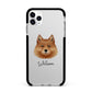 Finnish Spitz Personalised Apple iPhone 11 Pro Max in Silver with Black Impact Case