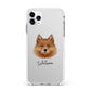 Finnish Spitz Personalised Apple iPhone 11 Pro Max in Silver with White Impact Case