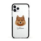Finnish Spitz Personalised Apple iPhone 11 Pro in Silver with Black Impact Case