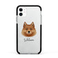 Finnish Spitz Personalised Apple iPhone 11 in White with Black Impact Case