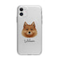 Finnish Spitz Personalised Apple iPhone 11 in White with Bumper Case