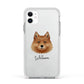 Finnish Spitz Personalised Apple iPhone 11 in White with White Impact Case