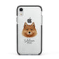 Finnish Spitz Personalised Apple iPhone XR Impact Case Black Edge on Silver Phone