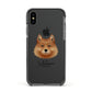 Finnish Spitz Personalised Apple iPhone Xs Impact Case Black Edge on Black Phone
