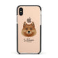 Finnish Spitz Personalised Apple iPhone Xs Impact Case Black Edge on Gold Phone
