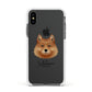 Finnish Spitz Personalised Apple iPhone Xs Impact Case White Edge on Black Phone
