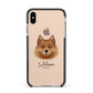 Finnish Spitz Personalised Apple iPhone Xs Max Impact Case Black Edge on Gold Phone