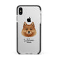 Finnish Spitz Personalised Apple iPhone Xs Max Impact Case Black Edge on Silver Phone
