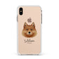 Finnish Spitz Personalised Apple iPhone Xs Max Impact Case White Edge on Gold Phone
