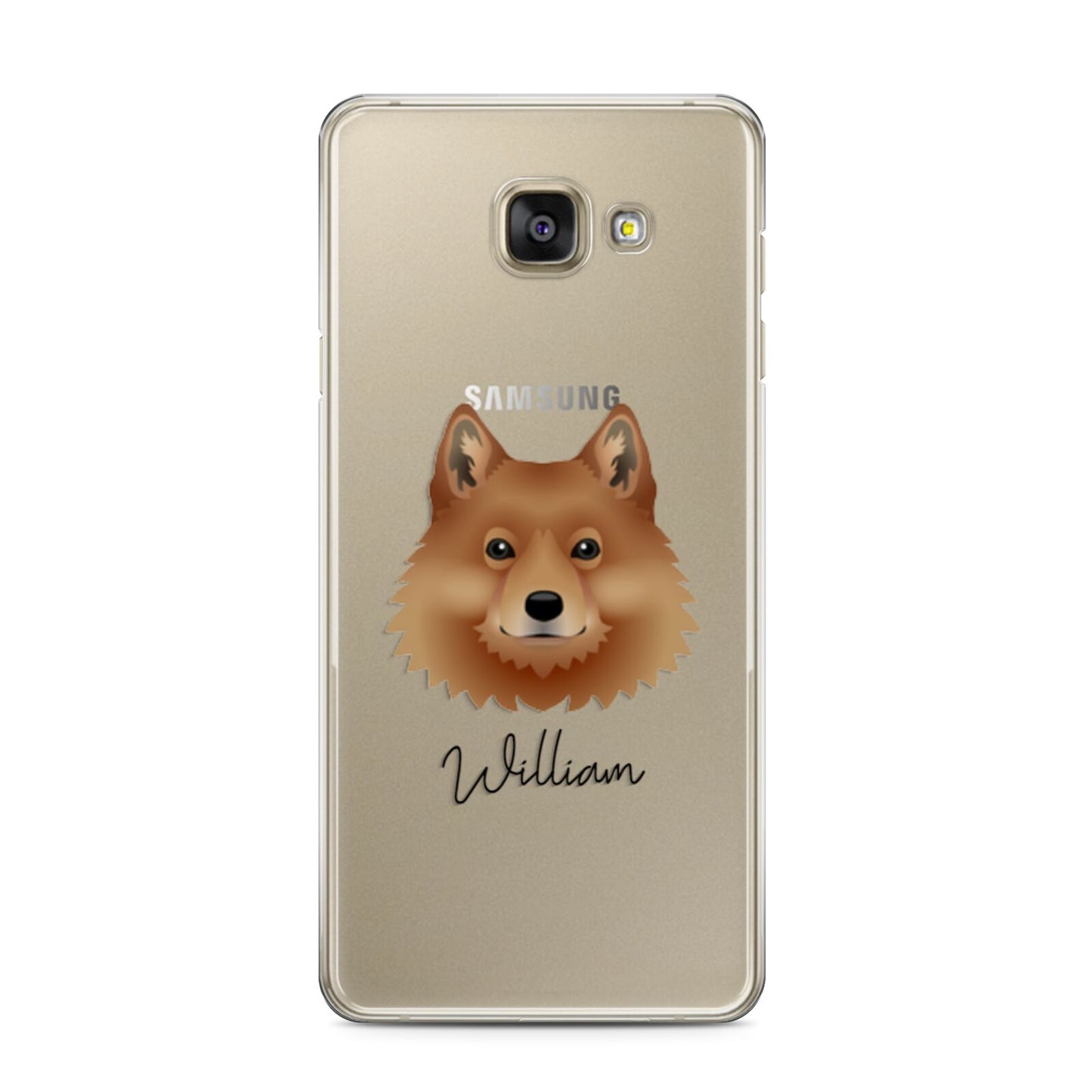 Finnish Spitz Personalised Samsung Galaxy A3 2016 Case on gold phone