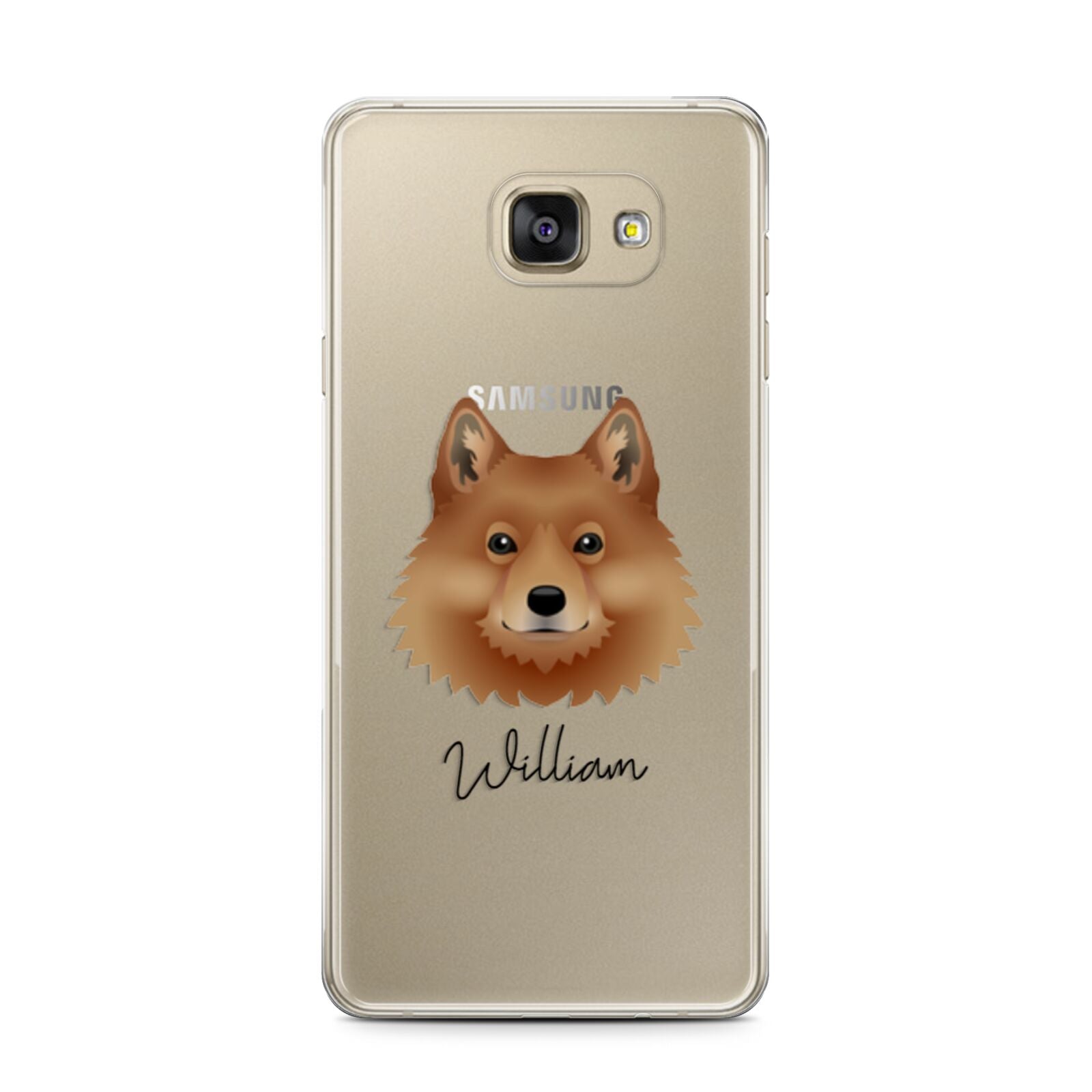 Finnish Spitz Personalised Samsung Galaxy A7 2016 Case on gold phone
