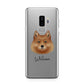 Finnish Spitz Personalised Samsung Galaxy S9 Plus Case on Silver phone