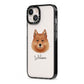 Finnish Spitz Personalised iPhone 13 Black Impact Case Side Angle on Silver phone