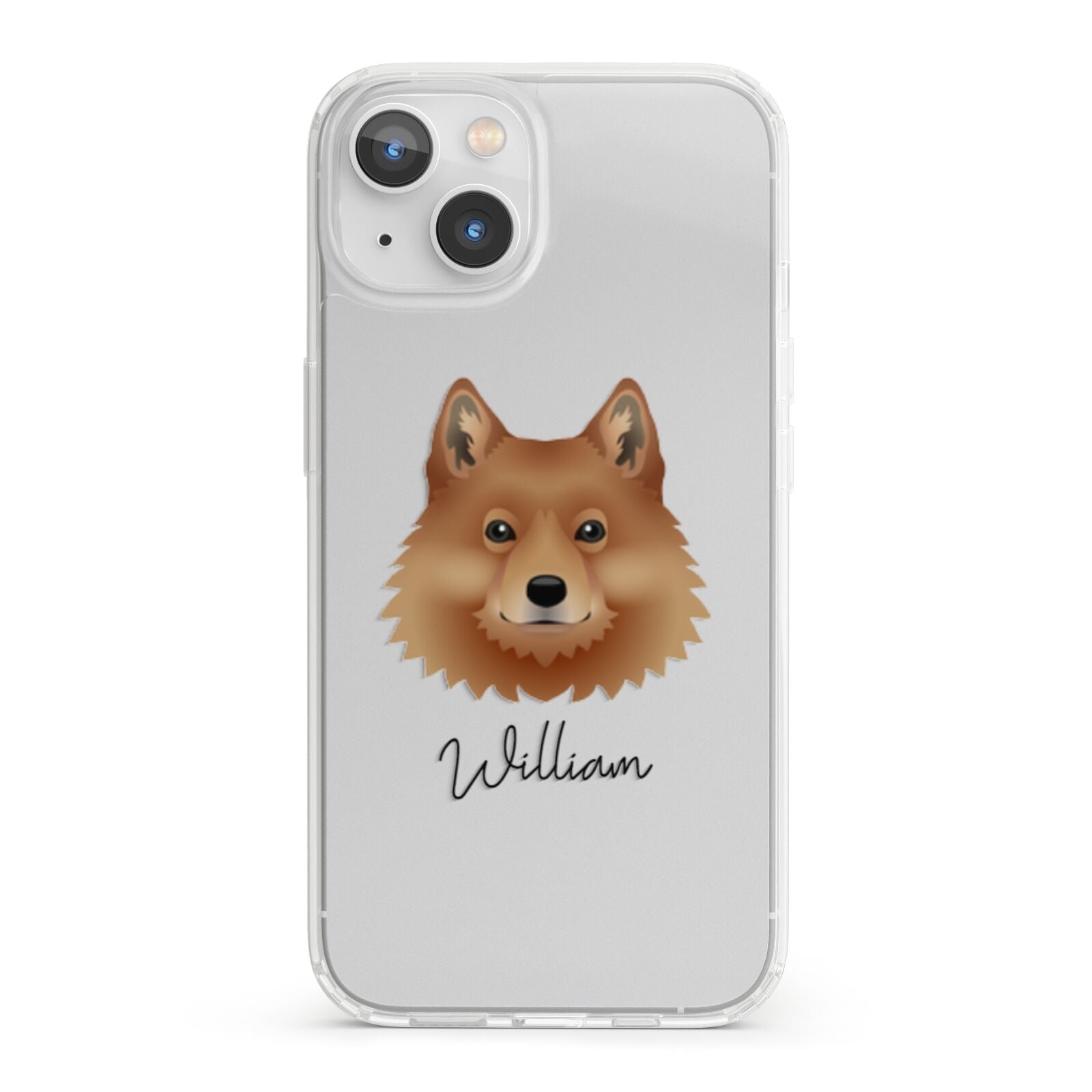Finnish Spitz Personalised iPhone 13 Clear Bumper Case