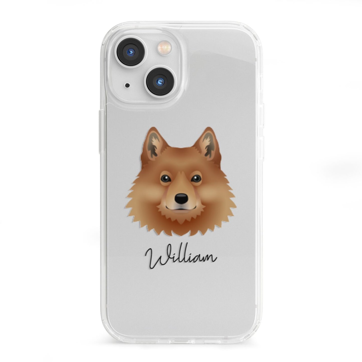 Finnish Spitz Personalised iPhone 13 Mini Clear Bumper Case