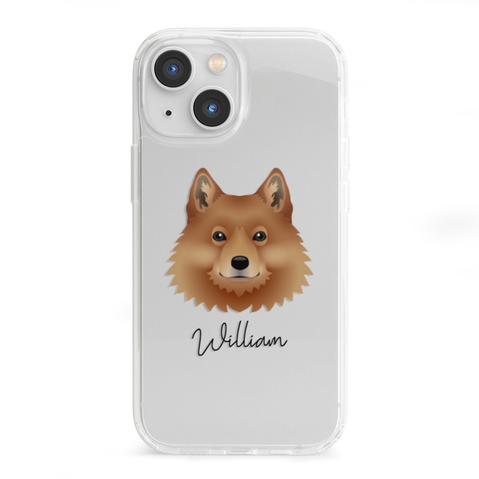 Finnish Spitz Personalised iPhone 13 Mini Clear Bumper Case