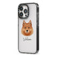 Finnish Spitz Personalised iPhone 13 Pro Black Impact Case Side Angle on Silver phone