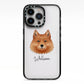 Finnish Spitz Personalised iPhone 13 Pro Black Impact Case on Silver phone