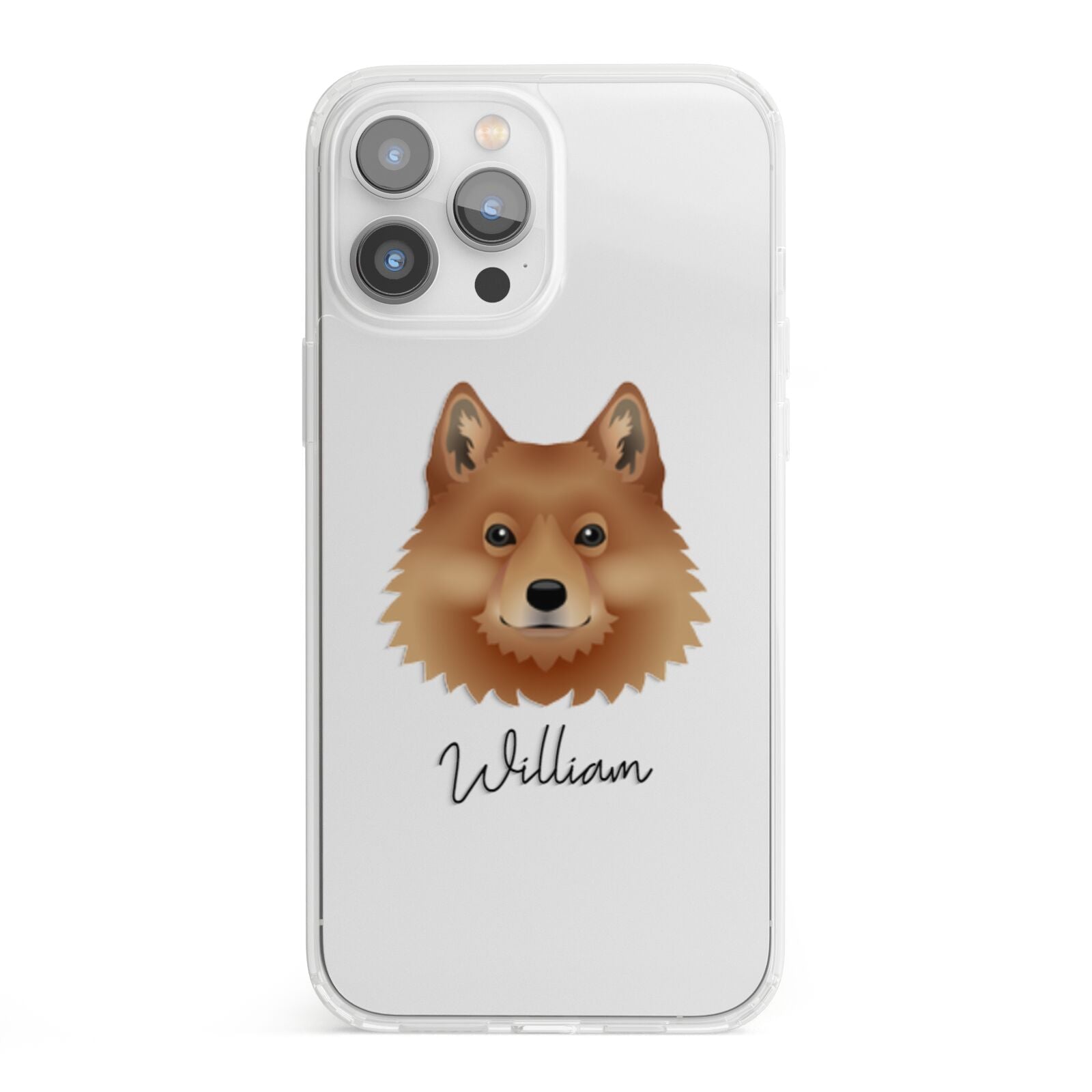 Finnish Spitz Personalised iPhone 13 Pro Max Clear Bumper Case
