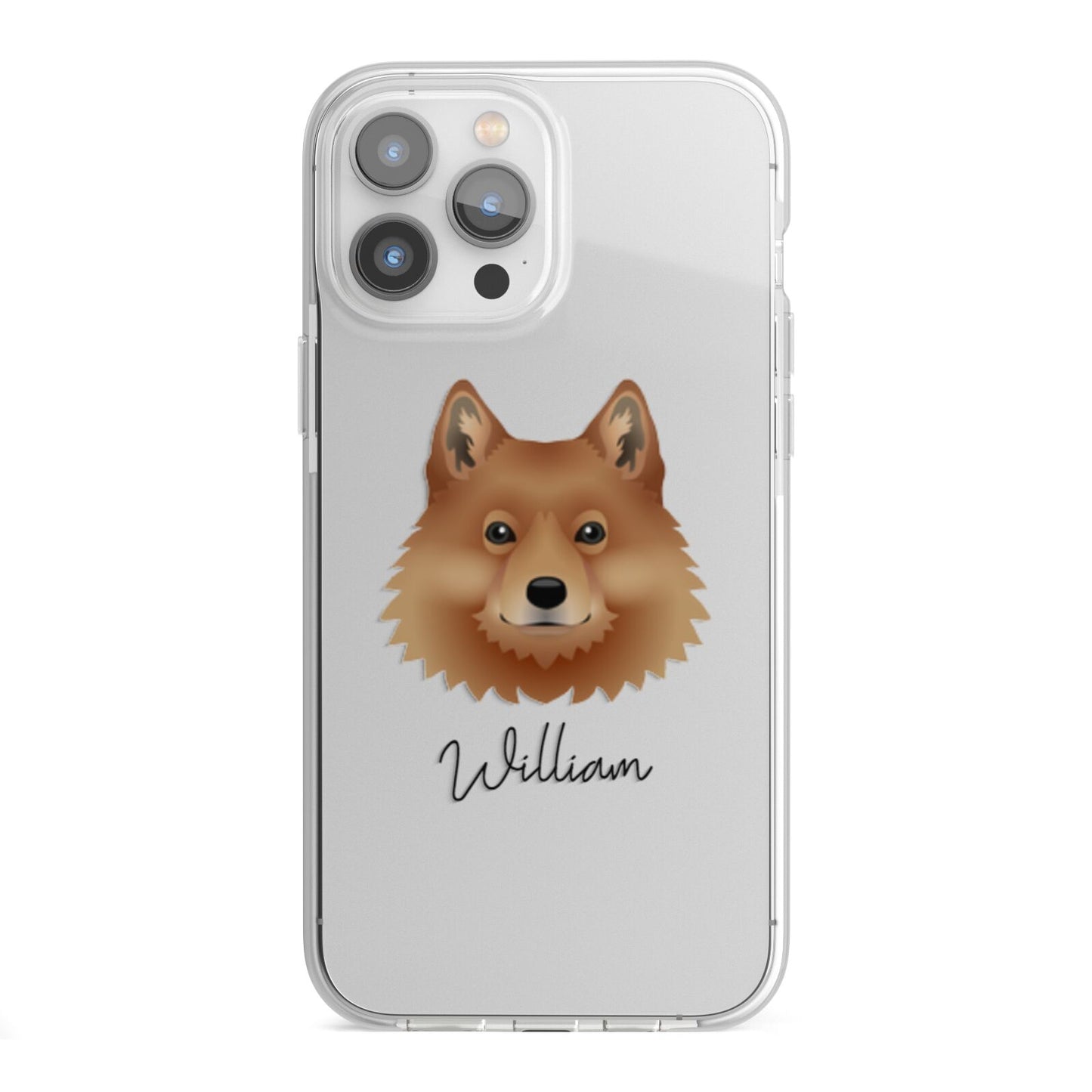 Finnish Spitz Personalised iPhone 13 Pro Max TPU Impact Case with White Edges