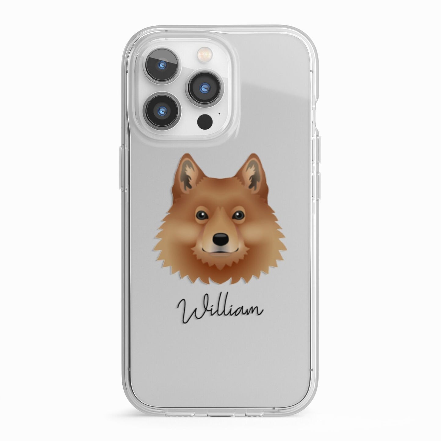 Finnish Spitz Personalised iPhone 13 Pro TPU Impact Case with White Edges