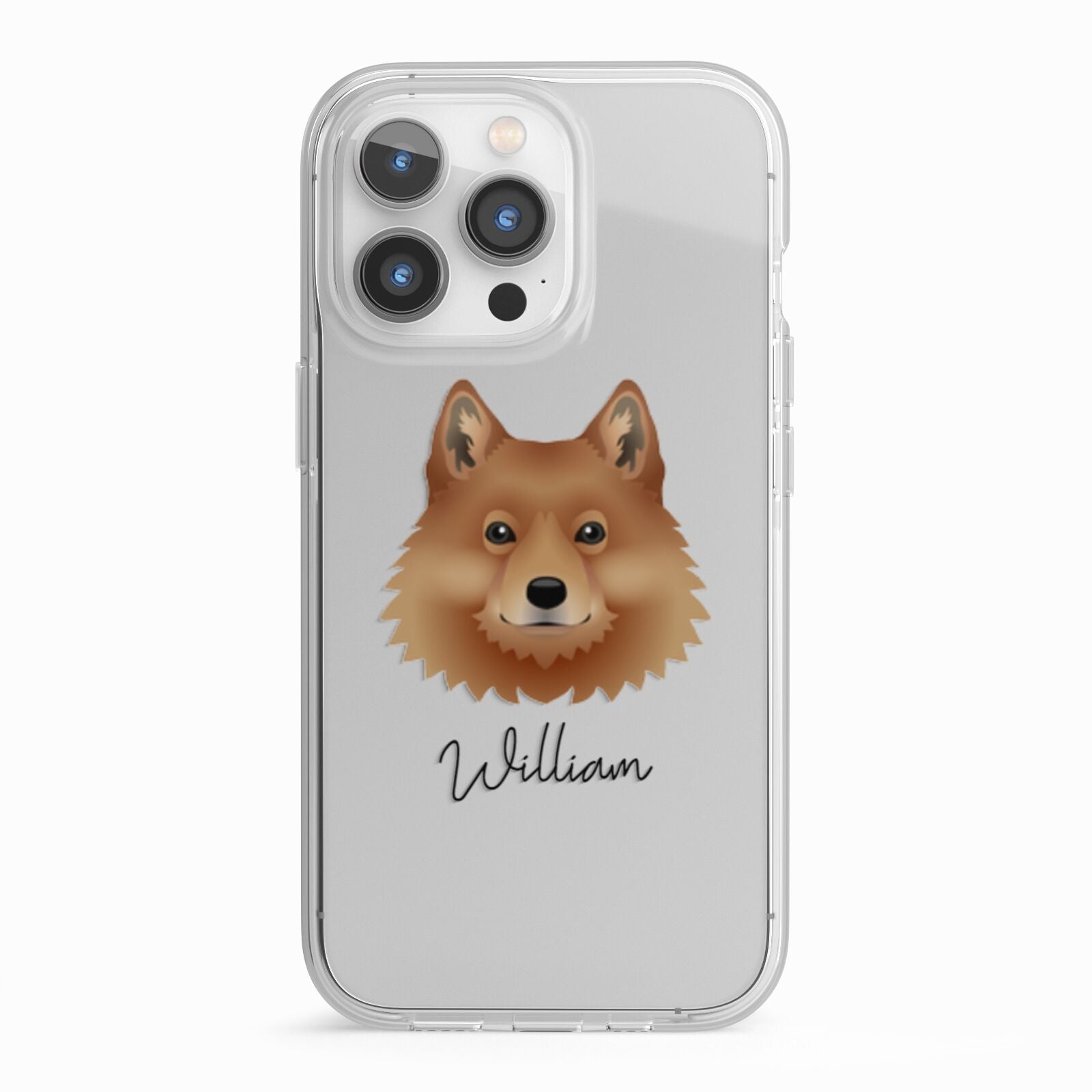 Finnish Spitz Personalised iPhone 13 Pro TPU Impact Case with White Edges