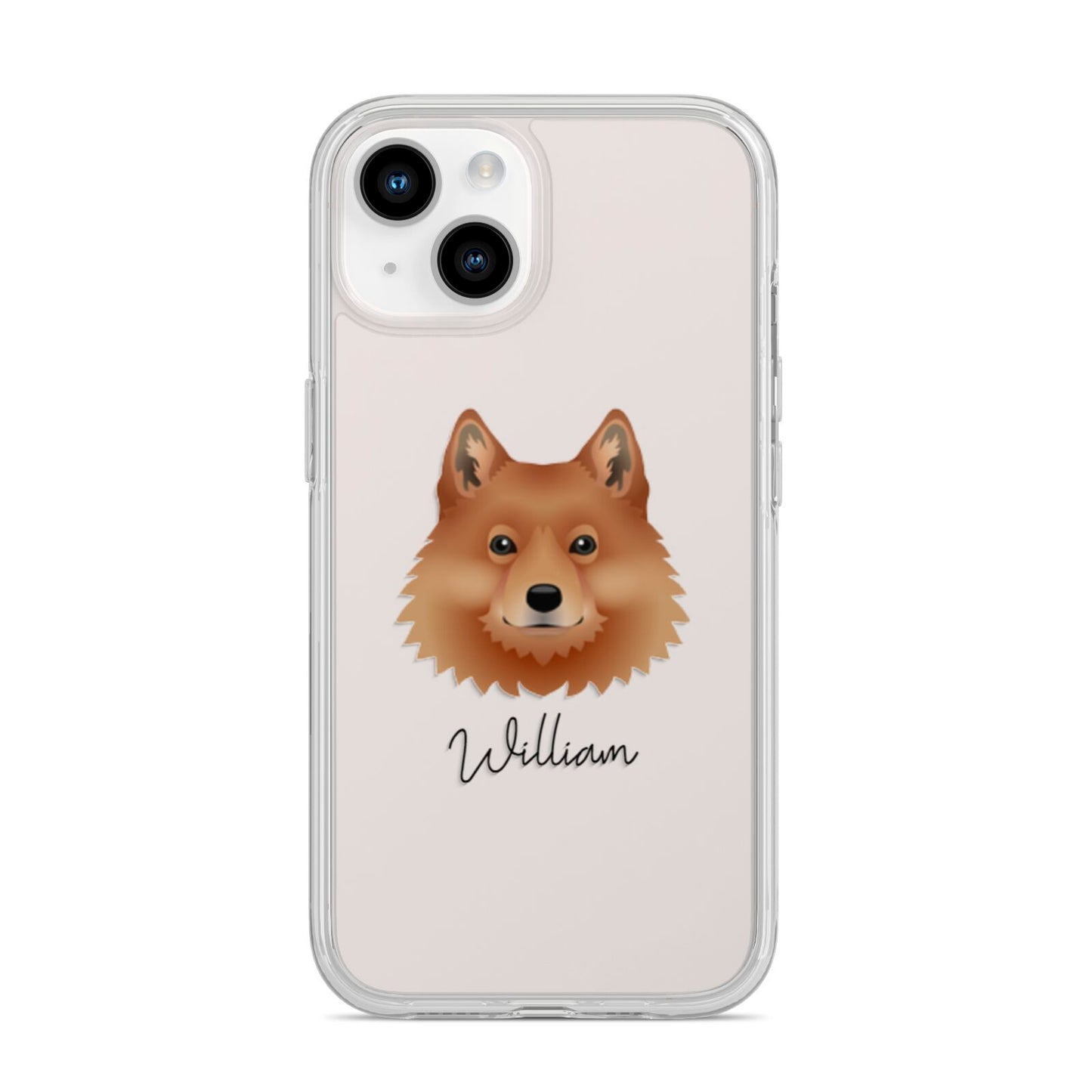 Finnish Spitz Personalised iPhone 14 Clear Tough Case Starlight
