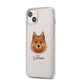 Finnish Spitz Personalised iPhone 14 Plus Clear Tough Case Starlight Angled Image