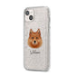 Finnish Spitz Personalised iPhone 14 Plus Glitter Tough Case Starlight Angled Image