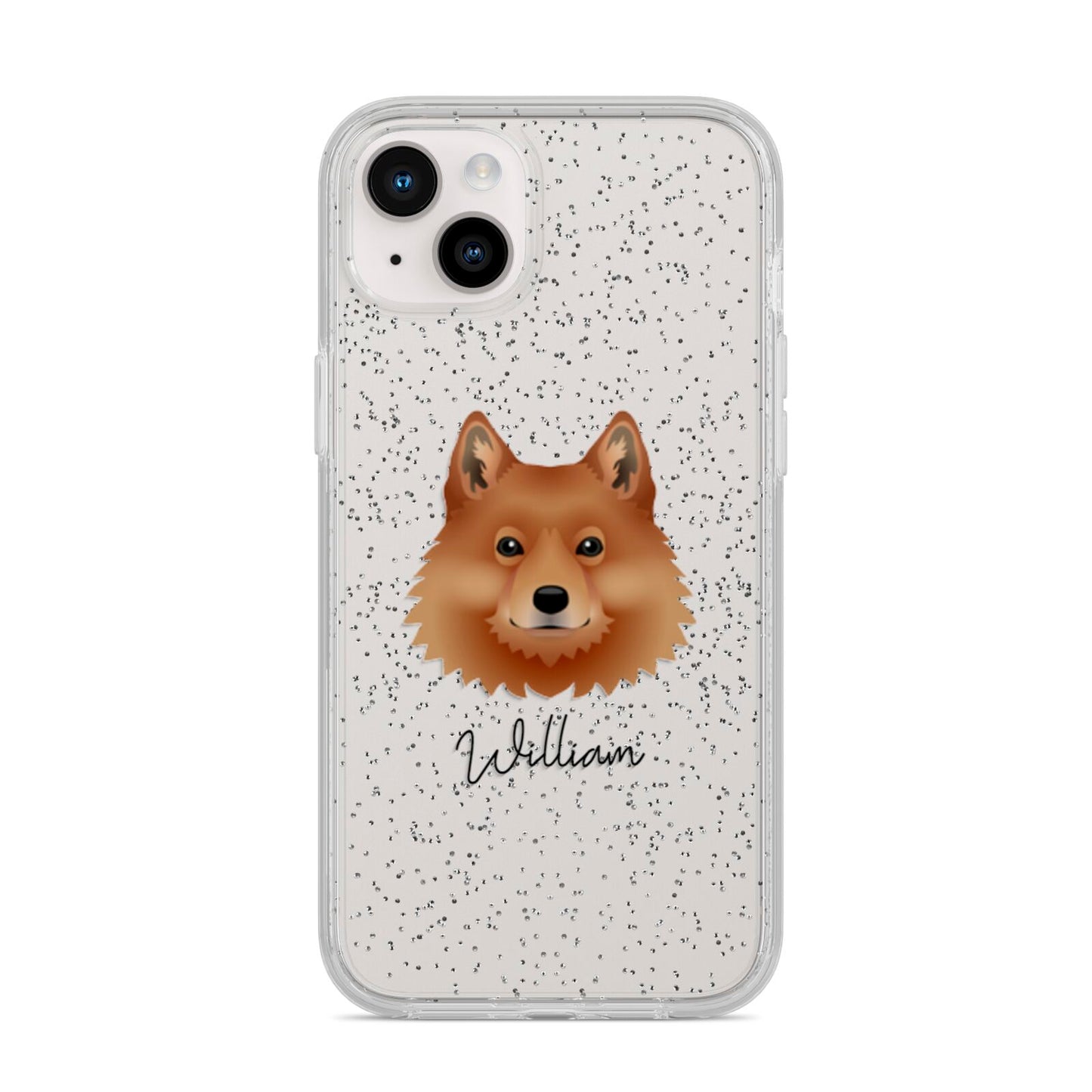 Finnish Spitz Personalised iPhone 14 Plus Glitter Tough Case Starlight