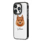 Finnish Spitz Personalised iPhone 14 Pro Black Impact Case Side Angle on Silver phone