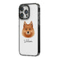 Finnish Spitz Personalised iPhone 14 Pro Max Black Impact Case Side Angle on Silver phone