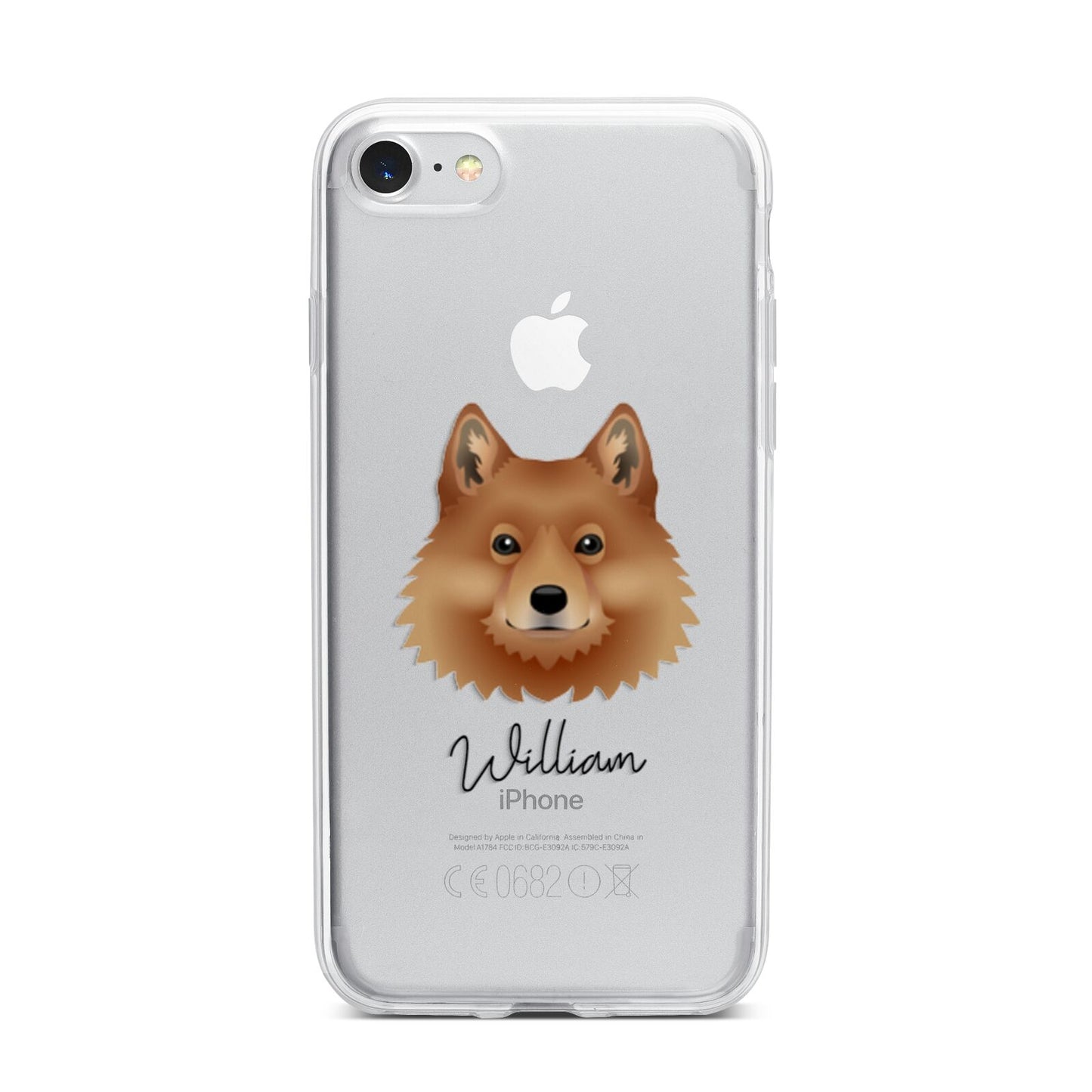 Finnish Spitz Personalised iPhone 7 Bumper Case on Silver iPhone