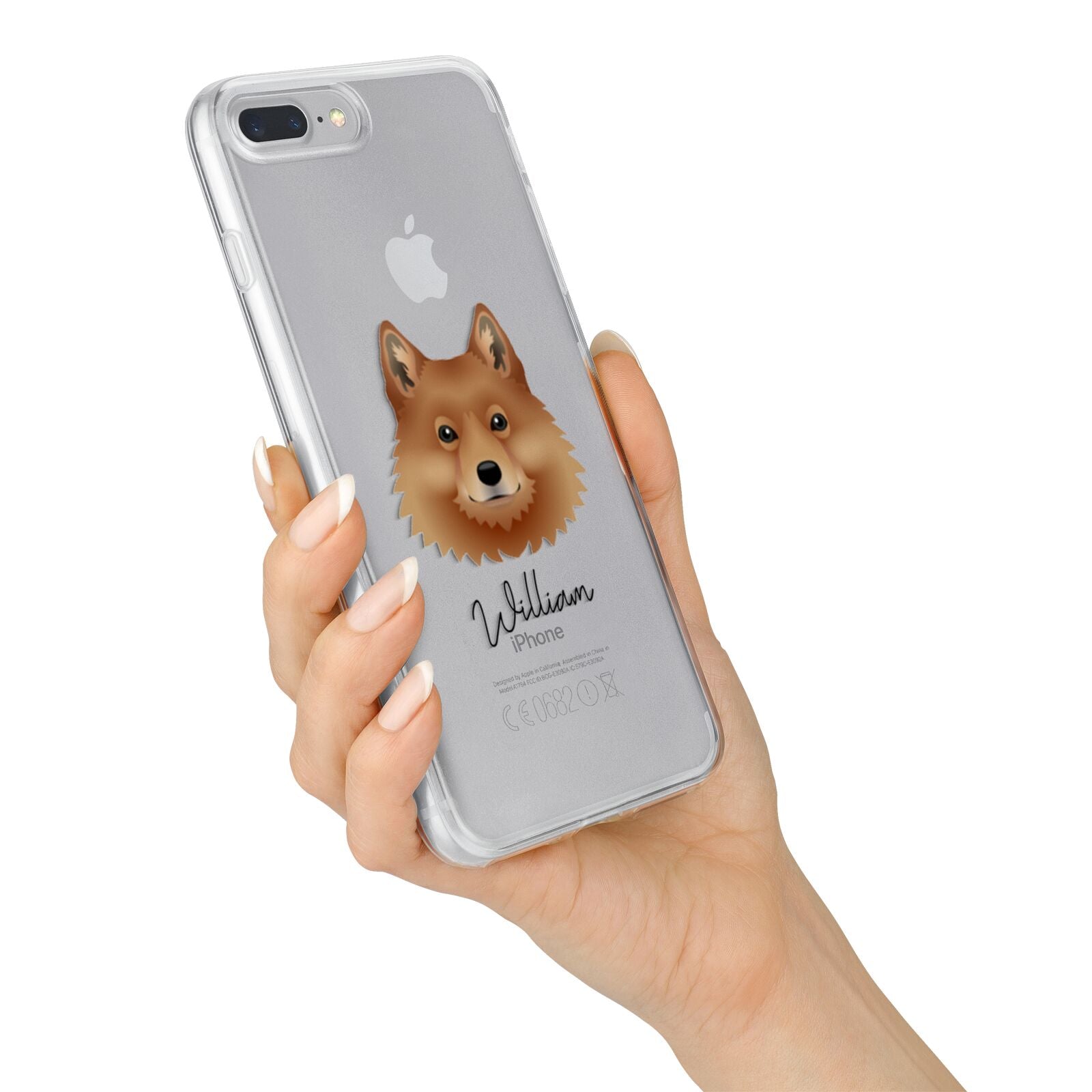 Finnish Spitz Personalised iPhone 7 Plus Bumper Case on Silver iPhone Alternative Image