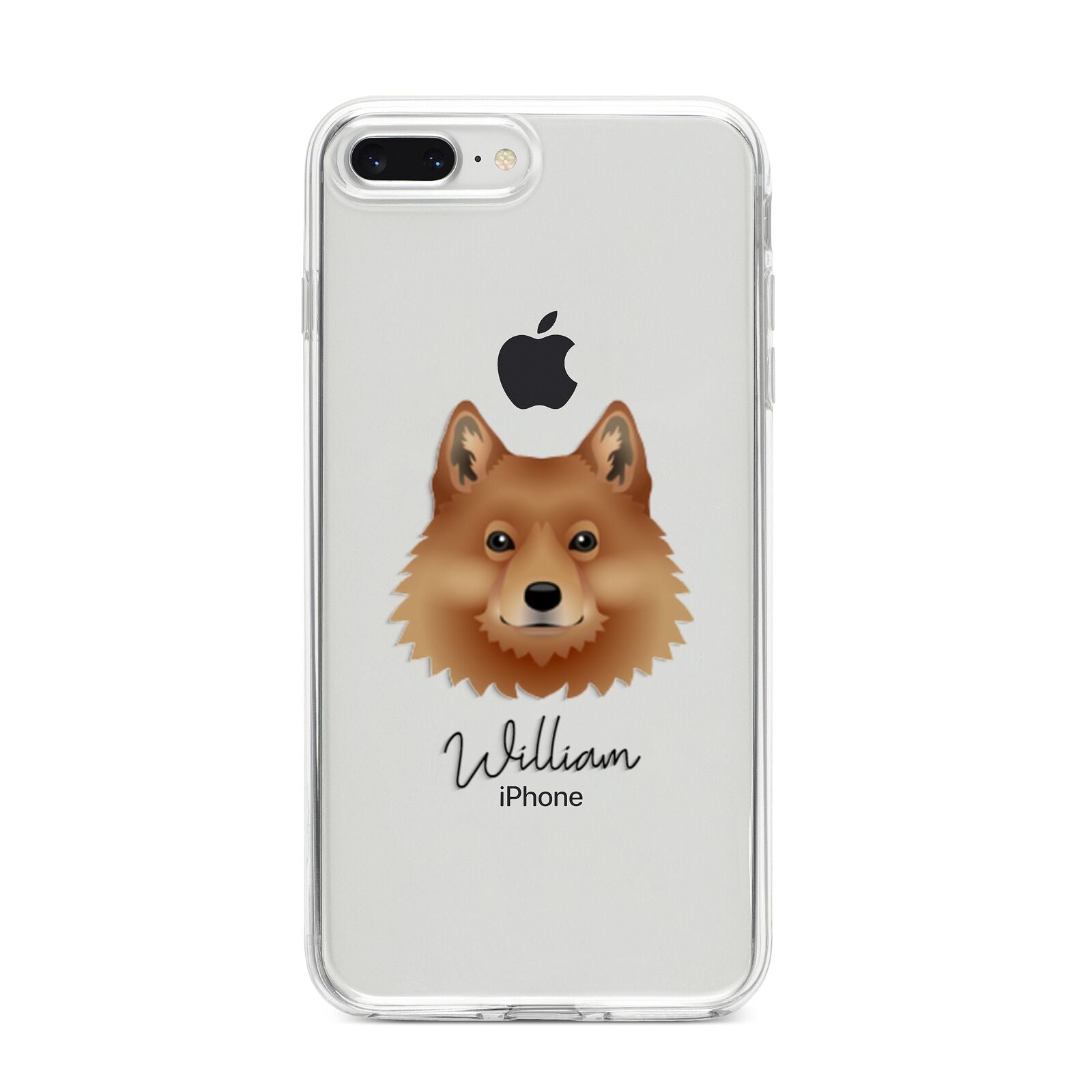 Finnish Spitz Personalised iPhone 8 Plus Bumper Case on Silver iPhone