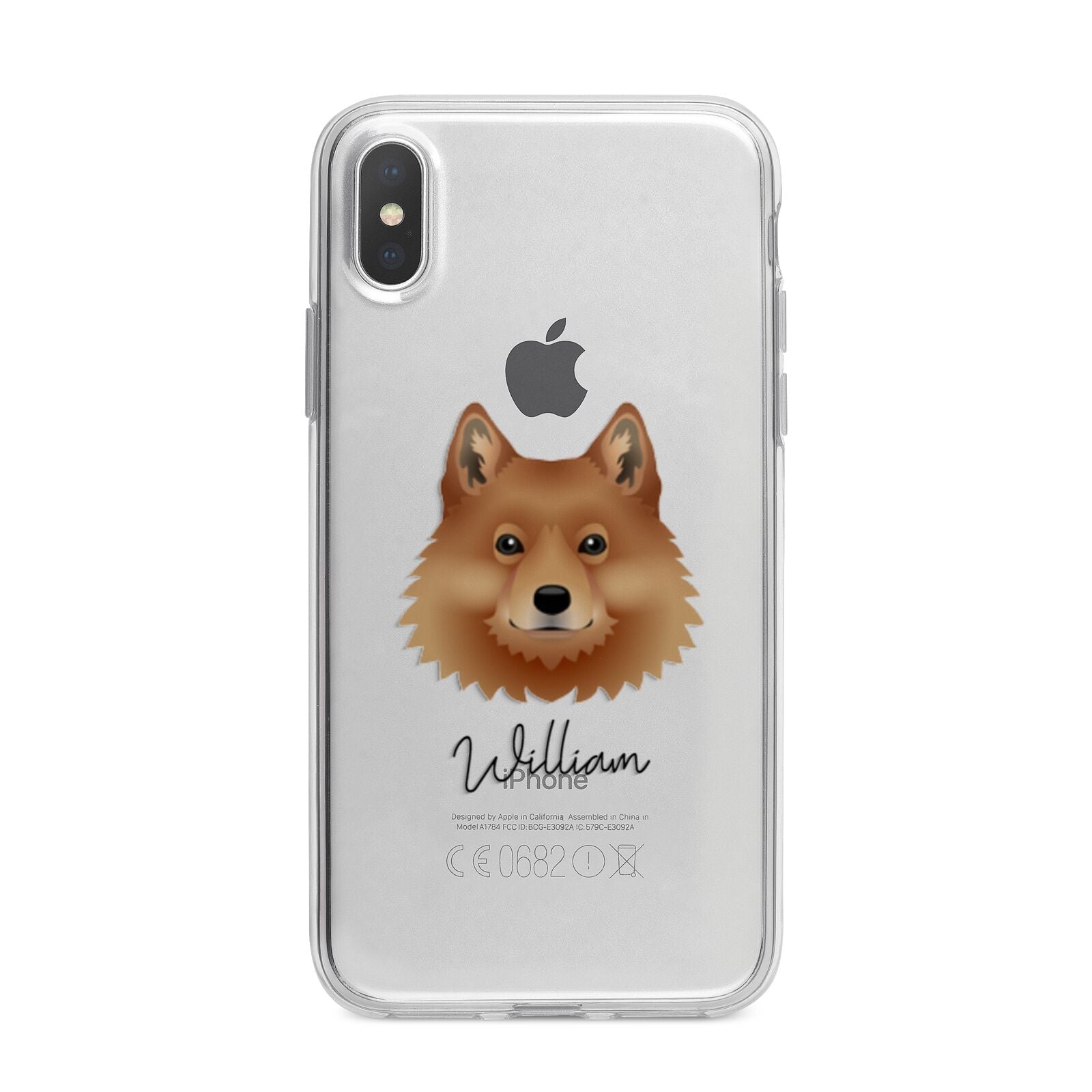 Finnish Spitz Personalised iPhone X Bumper Case on Silver iPhone Alternative Image 1