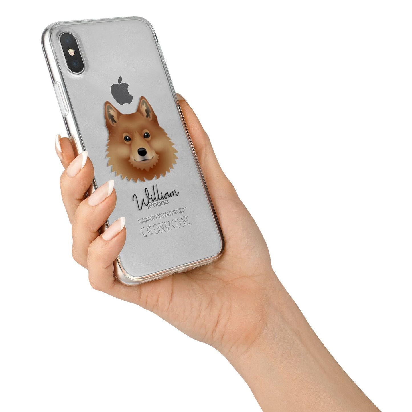 Finnish Spitz Personalised iPhone X Bumper Case on Silver iPhone Alternative Image 2